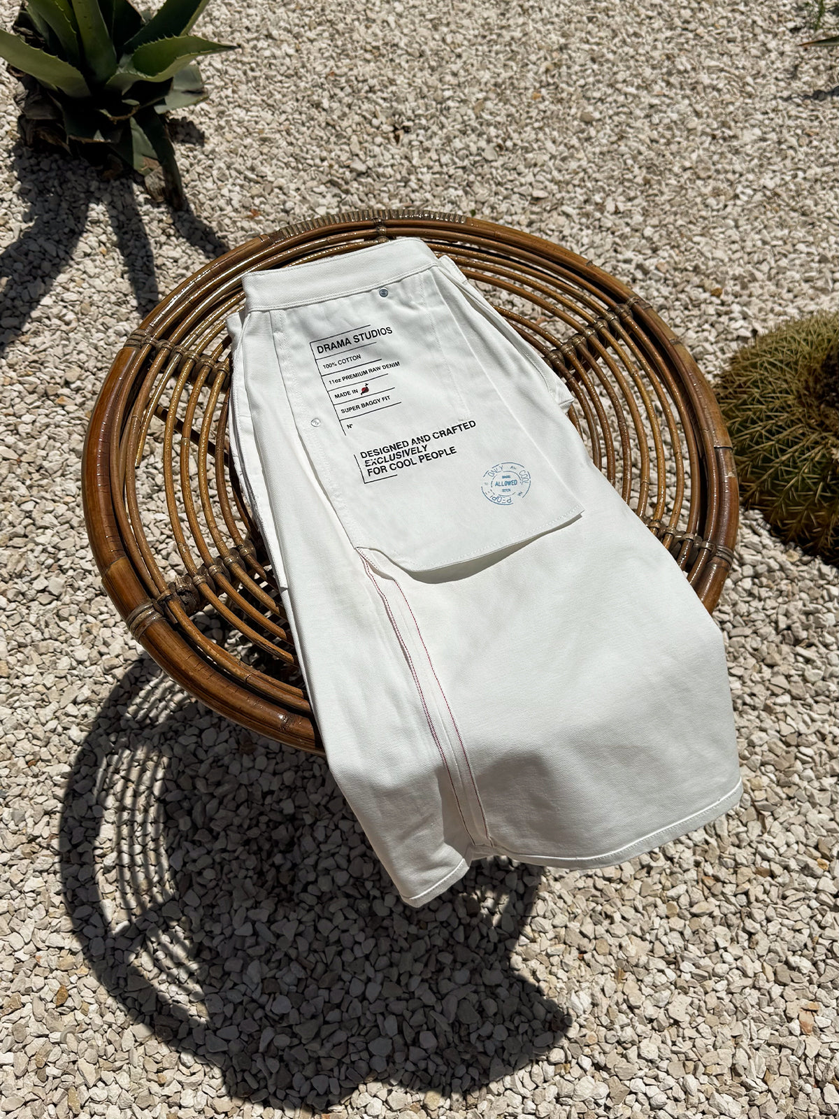 Raw Pearl White Selvedge Jorts
