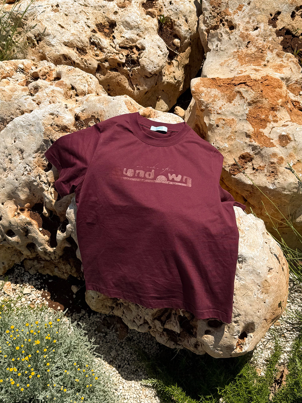 No Rules After Sundown Burgundy Red Tee